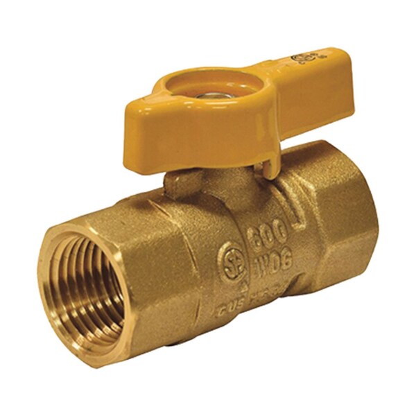 Thrifco Plumbing 3/4 Inch FIP x 3/4 Inch FIP Brass Straight Gas Ball Valve 6415085 - main